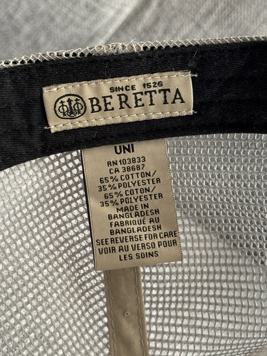 Beretta Black Gray and Orange Embroidered Men’s adjustable Truckers Baseball Cap - Picture 6 of 9